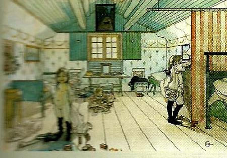 Carl Larsson nar barnen lagt sig Germany oil painting art